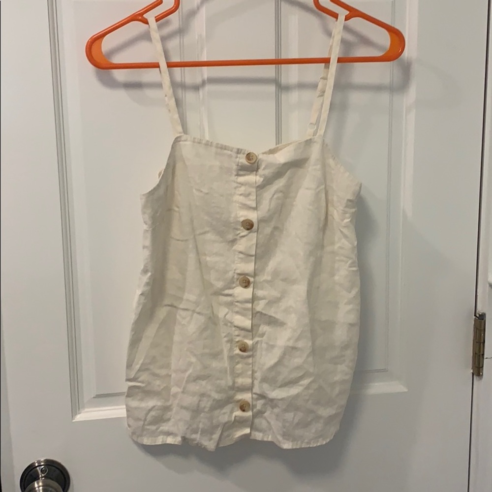 Cream tank top with buttons